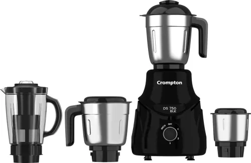 Image of Crompton Mixers 750 W Mixer Grinder (ACGM-DS750W4J BLK | 4 Jars | Black).
