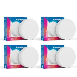 Crompton Platina Star Stylus Surface Panel 12W Round Warm White | Pack of 4 | No False Ceiling Required, Outer Dimension