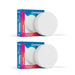 Crompton Platina Star Stylus Surface Panel 12W Round Warm White (Pack of 2)