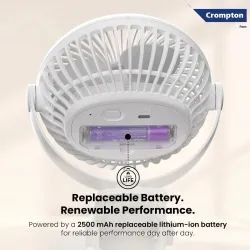 Crompton Siro 100MM Rechargeable Clip Fan