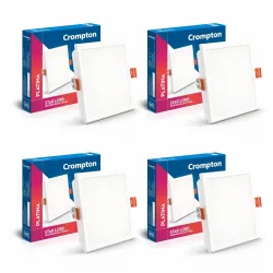 Crompton Star Lord | Recessed Ceiling Lights | 10W | Square | Warm White | for False Ceiling Installation | Cutout: 4\ 