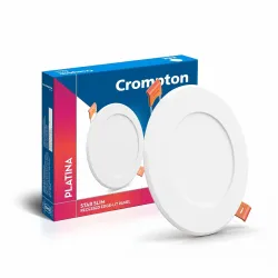 Crompton Star Slim Recessed Downlighter 18W Round Cool Day Light | Pack of 1 | False Ceiling required, Cutout: 8\' | For Hall, Bedroom, Kitchen, Office, Store