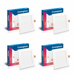 Crompton Star Slim Recessed Downlighter 3W Round Natural White | Pack of 4 | False Ceiling required, Cutout: 3\' | For Hall, Bedroom, Kitchen, Office, Store