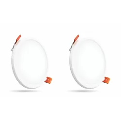 Crompton Star Lord 3IN1 LED Recessed Ceiling Panel Light 15W Round Multi-Colour | Pack of 2 | False Ceiling Mounted, Cut