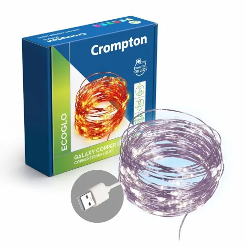Image of Crompton Galaxy Decoration Copper USB Powered String Fairy Lights 