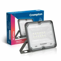 Crompton TabLight Outdoor Waterproof LED Flood Light 10W Cool Day Light | Pack of 1 | IP65 Rated, Wide-Beam, BIS Approve
