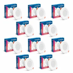 Crompton Star Lord JBNXT Junction Box Downlighter | 5W | Round | Red | Pack of 10 | Junction Box | Cutout: 3 inch, 75 mm | For use in halls, bedroom, kitchens, office, stores