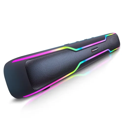 Image of CrossBeats Blaze B50 (2026) Bluetooth 50W Soundbar Gaming RGB Light, AUX, BT, SD Card, USB &FM, 8 Hrs Playtime Fast Char