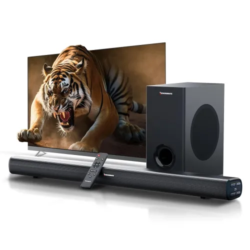 Image of CrossBeats Blaze B600 Max 2.1 Home Theatre 325W Sound bar for TV with subwoofer| .