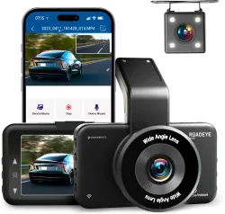 CrossBeats RoadEye DC02 2K FHD Dual Dashcam with Night Vision|ADAS|150 FOV|3 LCD Display In-car Camera System (2 Camera, 2k for front camera, 2k for front camera)
