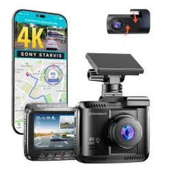 Crossbeats RoadEye 3.0 4K UHD 8MP Dash Camera for Car Front and Rear | Sony STARVIS IMX335 Sensor | GPS Logger & ADAS (4