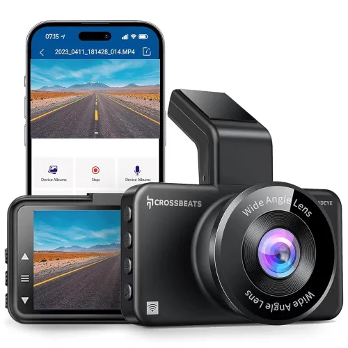 Image of CrossBeats RoadEye Dash Cam| WiFi & APP | Full HD 1080P with 150° Wide Angle| Car Camera| 3\' Dashcam | Night Vision