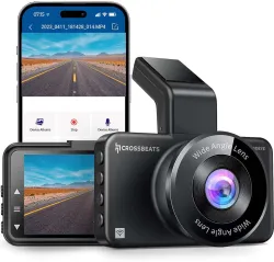 CrossBeats RoadEye DC01 FHD Dashcam |2 MP Camera |G-Sensor & ADAS |150 Wide Angle |WiFi & App Reverse Assist Camera System (1 Camera, 1920*1080P)