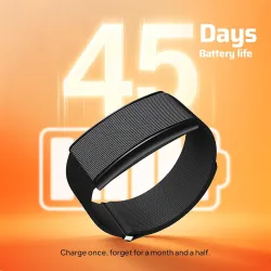 CrossBeats Vector Smart Band with 45 Days Battery Life, 5ATM Waterproof, HRV & SpO2 Tracking, Sleep & Stress Monitoring, 6-Axis Motion Sensor, Strava & Google Health Connect