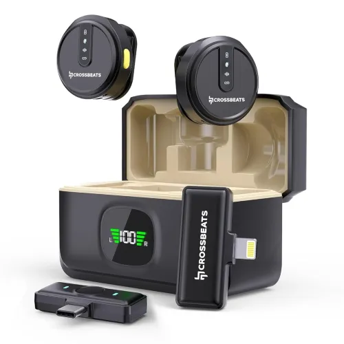 Image of CrossBeats Clip M02 Wireless Mic with Noise Cancel for iOS & Android (2025)
