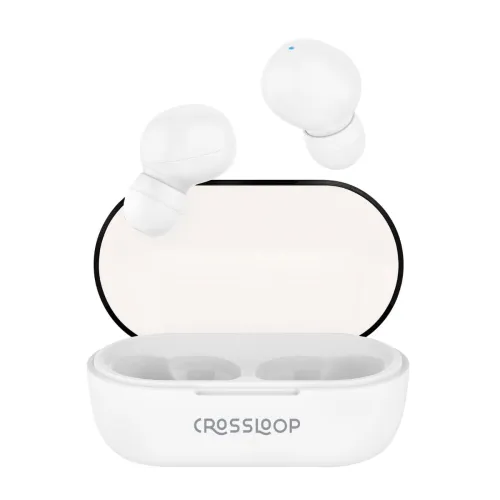 Image of Crossloop Joy Zee TWS Earbuds with Mic, Touch Control, Range 10M, Bluetooth 5.3, Play Time 12–60 hrs, Voice Assistant, A