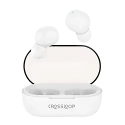 Crossloop Joy Zee TWS Earbuds with Mic, Touch Control, Range 10M, Bluetooth 5.3, Play Time 12–60 hrs, Voice Assistant, A