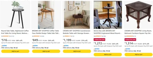 Image of CROWN ART SHOPPEE Side Table upto 70% Discount