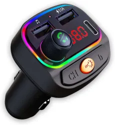 Crust v5.0 Car Bluetooth Device with FM Transmitter, Car Charger, Audio Receiver, MP3 Player, Adapter Dongle, Transmitter (Black)