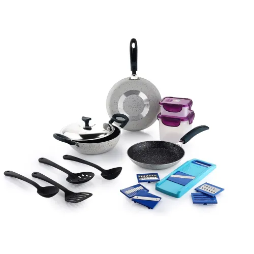Image of Crystal 11 Pcs Non Stick Cookware Set with Storage Containers