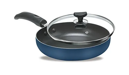 Image of Crystal Aluminium Induction Base Round Non-Stick Fry Pan, Multicolor