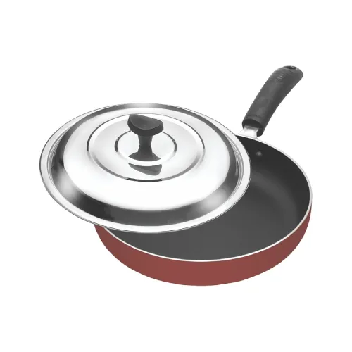 Image of Crystal Aluminium Platinum Round Fry Pan, Multicolor