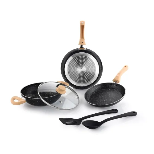 Image of Crystal Aluminum 6 Pcs Non Stick Cookware Set