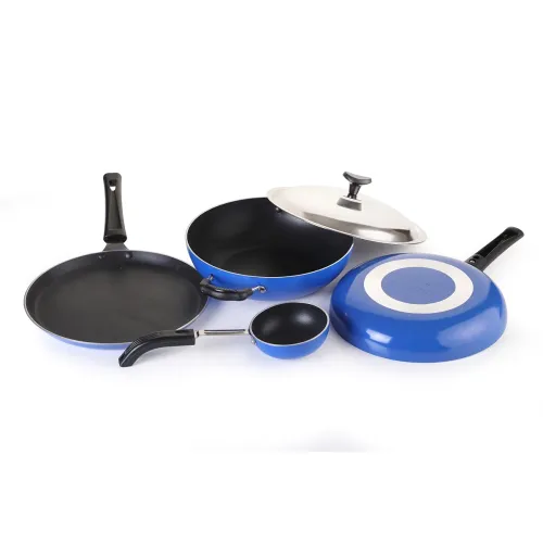 Image of Crystal Eco Series Nonstick Cookware Set, 5 Pcs, Royal Blue | 2.5 mm Thickness | PFOA Free Non Stick Coating | Tawa 250 