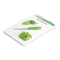 Crystal Plastic Chopping Board with Knife