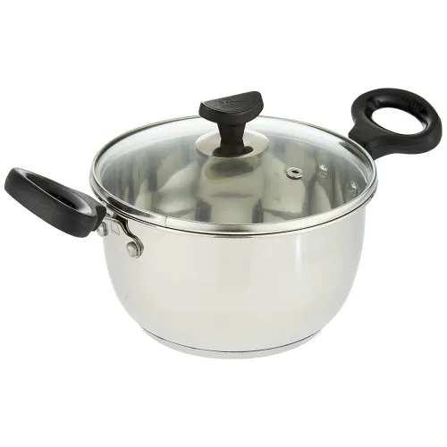 Image of Crystal Stainless Steel Casserole with Glass Lid 2.5 Litre