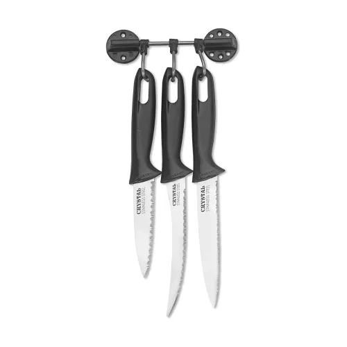 Image of Crystal Stainless Steel Knife Set (3-Piece, Multicolour)