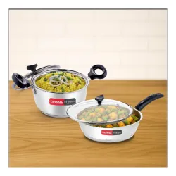 Crystal Tribottom Casserole & Fry Pan Set