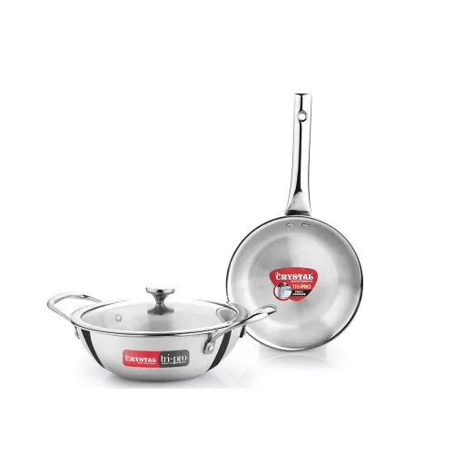 Image of Crystal TriPro Triply Stainless Steel 3 Pcs Cookware Set