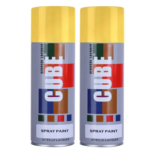 Image of Cube Gold Spray Paint 2 X 400 mL for Metal Plastic Wood, Car & Bike