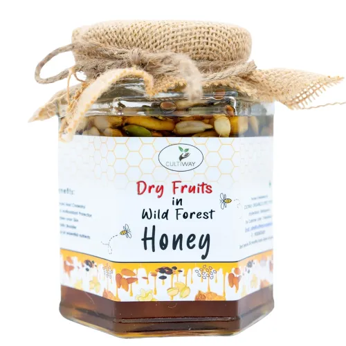 Image of Cultiway Organics Wild Forest Honey [Pure, Natural, Raw and Original] & Nuts - Mixture of Seeds, Nuts & Dry Fruits - 250