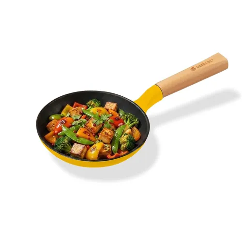 Image of CUMIN CO. Enamel Cast Iron Fry Pan 