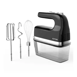 Cüraa Hand Mixer 300 Watts for Baking | 5 Speed Control with Turbo Mode | Electric Egg Beater with Whisk & Dough Hooks | Handheld Mixer for Cake, Cream, Dough, Buttermilk & Whipping | Black
