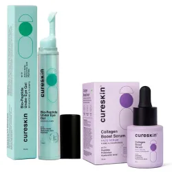 Cureskin Anti Aging Combo | Anti Aging Cream for Women | Collagen Boost Hyaluronic Acid Serum for Face | Under Eye Cream