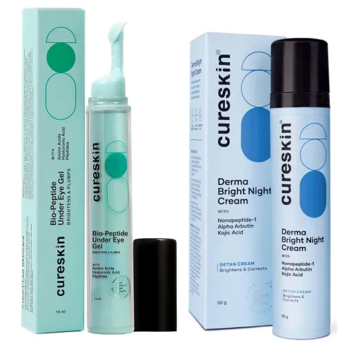 Image of Cureskin Glow Support Combo | Face Cream for Dull Skin & Uneven Tone | Under Eye Gel for Men & Women | Helps Reduce Tan,