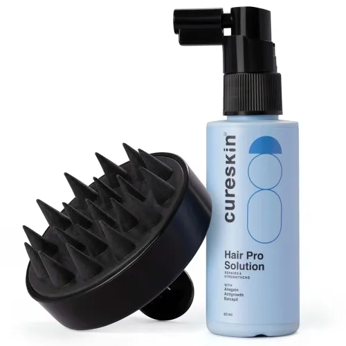 Image of Cureskin Hair Growth Combo | Rosemary Hair Growth Serum + Scalp Massager | Anti Hair Fall & Regrowth Combo with Procapil