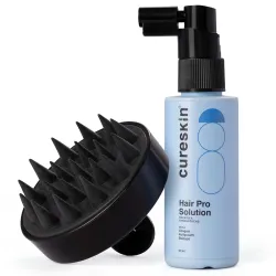 Cureskin Hair Growth Combo | Rosemary Hair Growth Serum + Scalp Massager | Anti Hair Fall & Regrowth Combo with Procapil, Copper Peptide & Baicapil
