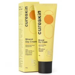 Cureskin Mineral Day Cream Sunscreen Matte Finish SPF 30 PA+++ | Broad Spectrum Sun (UVA, UVB & IR) Protection | Zinc Ox