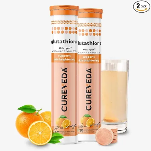 Image of Cureveda Glutathione 500mg with Vitamin C 30 Tabs 