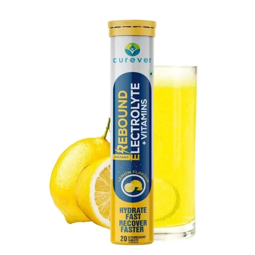 Image of Curever Instant Electrolyte Effervescent Tablets - Hydration & Energy Drink with Sodium, Potassium, Magnesium & Calcium 
