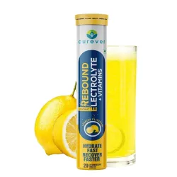 Curever Instant Electrolyte Effervescent Tablets - Hydration & Energy Drink with Sodium, Potassium, Magnesium & Calcium 