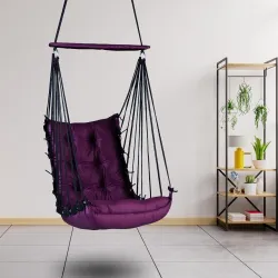 Curio Centre Cotton Swinging Hammock Hanging Swing Chair/Hammock Swing for Adults & Kids/Swing for Indoor Outdoor, Garden & Patio/Durable Portable Jhula/Swing for Home - Purple