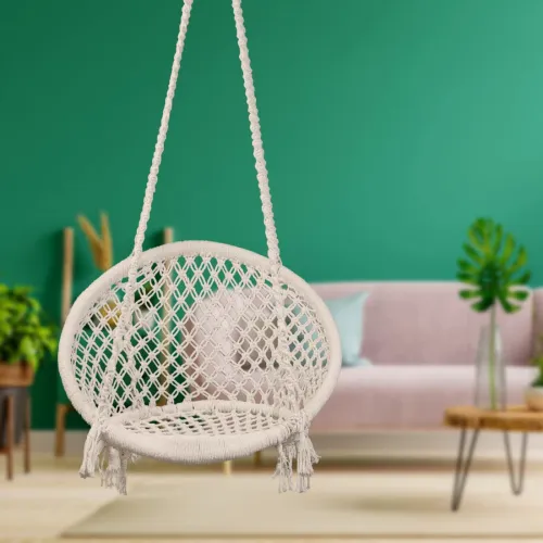 Image of Curio Centre Make in India Round Cotton Home Swing & Hammock Chair .