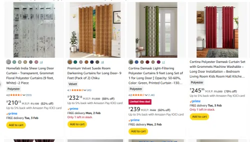 Image of Curtain Set Starting @ ₹210