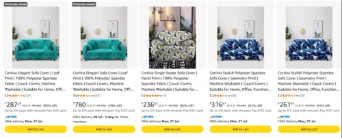 Image of Curtina Sofa Covers upto 93% Discount