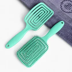 Curved Vented Hair Brush for Fast Blow Drying, Professional Detangling Styling Brush for Wet & Dry Curly